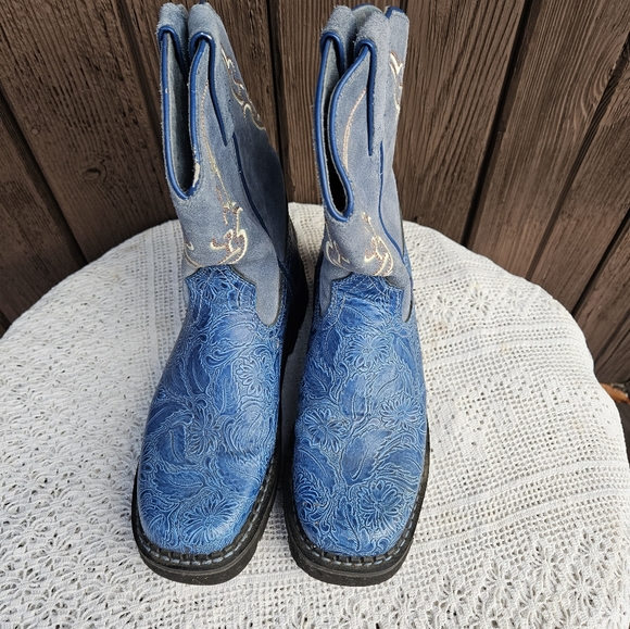Justin Boots Shoes Justin Short Blue Boots Poshmark